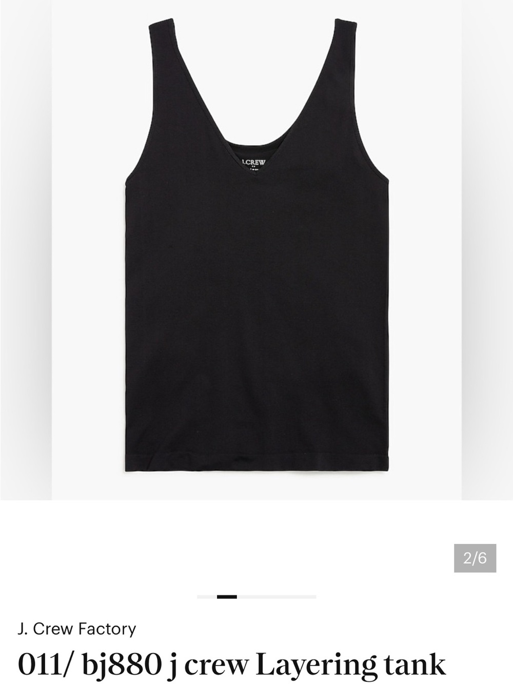 J. Crew Factory Layering tank top - Black